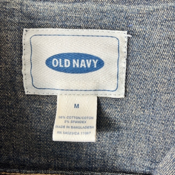 Denim Blue Jean Jacket by Old Navy Size Medium Country Casual Western Trucker - Picture 6 of 7